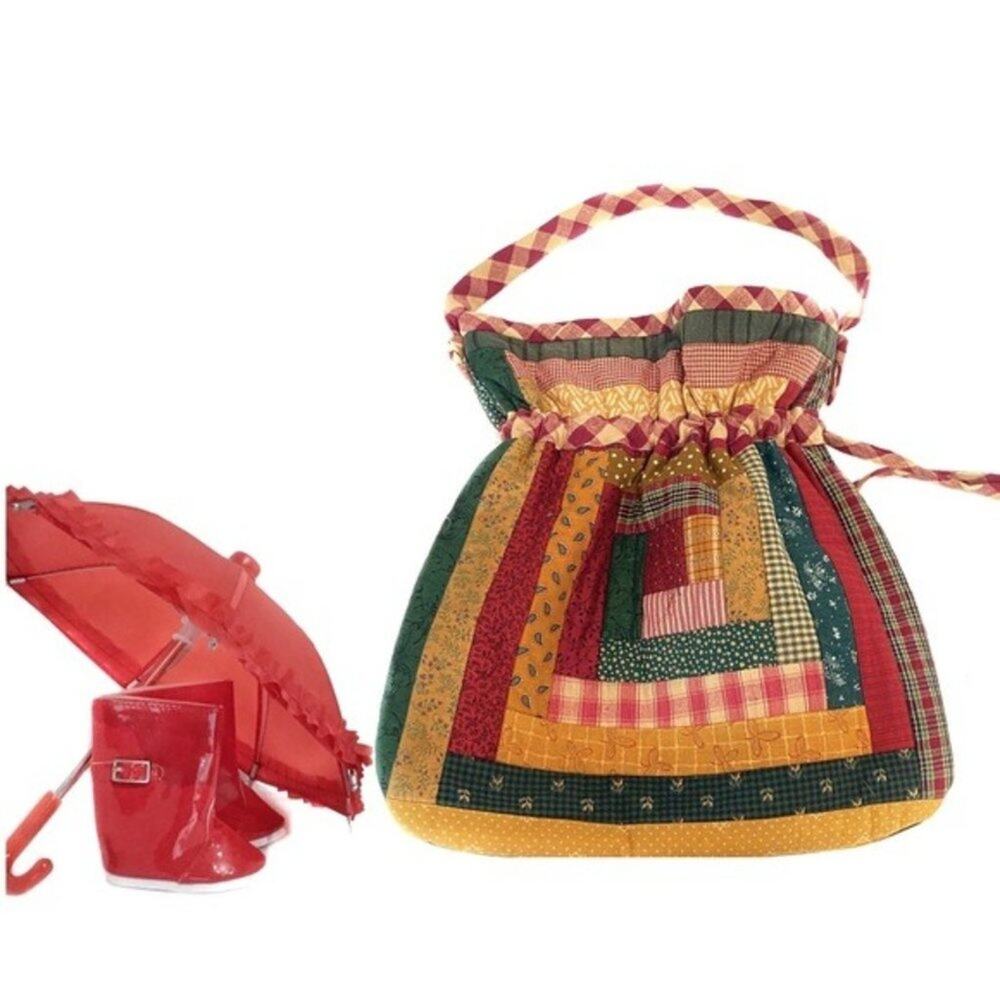 Purse Tote Boho Festival Retro Handmade Quilted Tote Bag 12”W X 13.5”H ” X 1/2”D